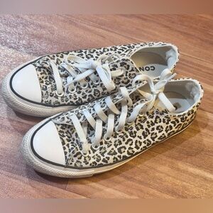 Converse Women's Leopard Print Flats - Black and White